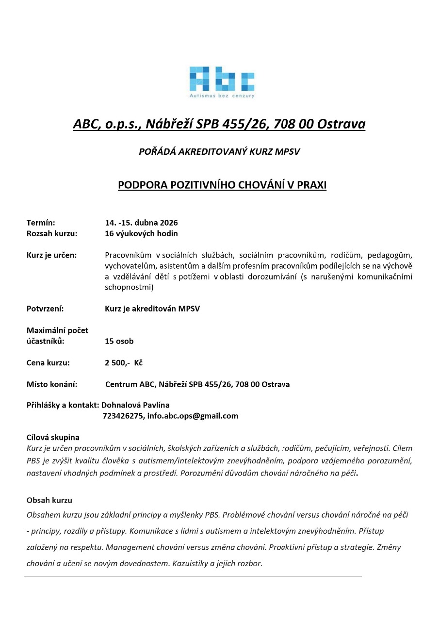 pozvánka na kurz PBS